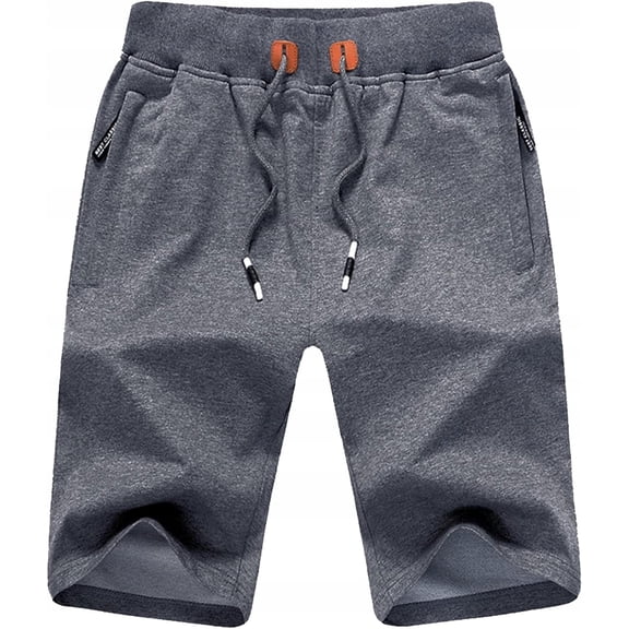 Mens Shorts Casual Sports Joggers Shorts with Elastic Waist Zipper Pockets