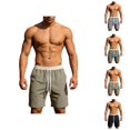 thumbnail image 1 of Mens Shorts Casual Summer Elastic Waist Drawstring Straight Leg Lightweight Knee Length Athletic Shorts with Pockets, 1 of 9