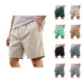 thumbnail image 1 of Mens Shorts Casual Summer Elastic Waist Wide Straight Leg Loose Fit Lightweight Bermuda Walking Shorts with Pockets, 1 of 7