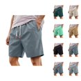 thumbnail image 1 of Mens Shorts Casual Summer Elastic Waist Wide Straight Leg Loose Fit Lightweight Bermuda Walking Shorts with Pockets, 1 of 7