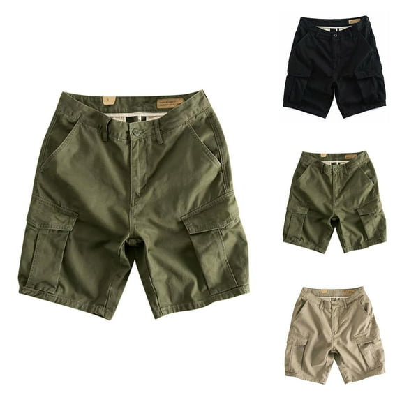 Mens Shorts Casual Vintage Wash, Loose Fit 5 Inch Inseam Cotton Shorts for Men, Summer Drawstring Shorts with Zipper Pockets, Retro Lounge Shorts for Travel or Daily Use M-4XL, Black