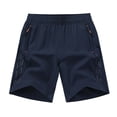 thumbnail image 1 of Mens Shorts Casual Workout Athletic Running Shorts 7 Inch Elastic Waist Sports Basketball Shorts with Zipper Pockets, 1 of 3
