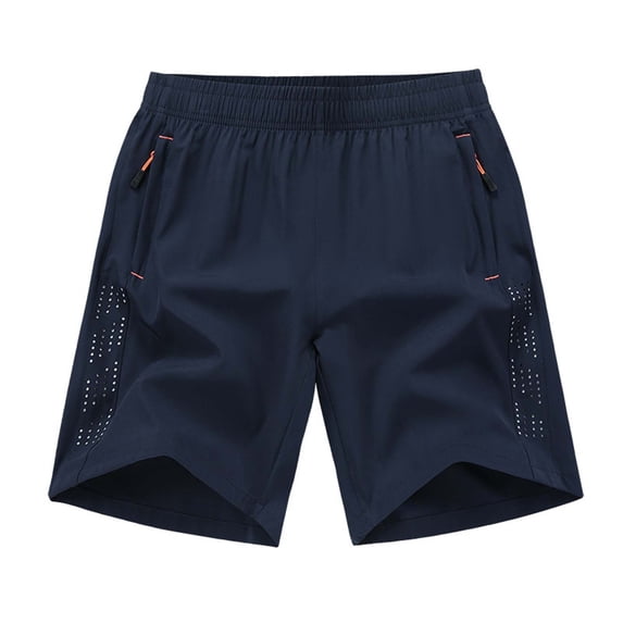 Mens Shorts Casual Workout Athletic Running Shorts 7 Inch Elastic Waist Sports Basketball Shorts with Zipper Pockets