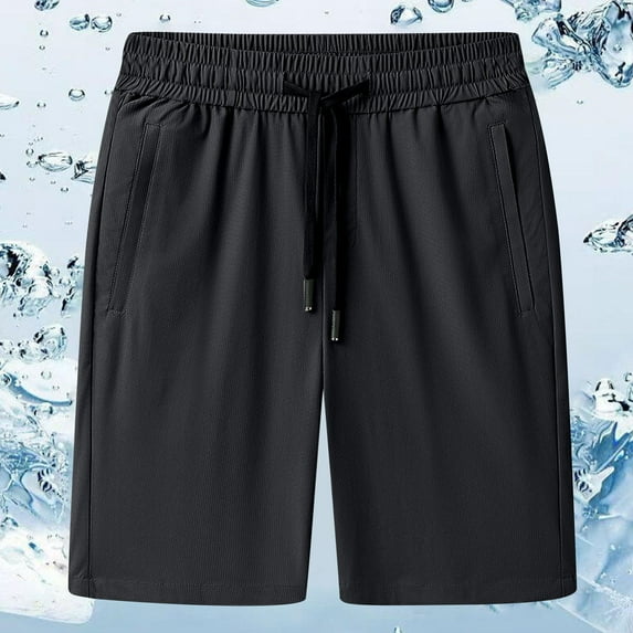 Mens Shorts Clothing Under $10 New Solid Color Casual Fashion Loose Drawstring Exercise Short Pants