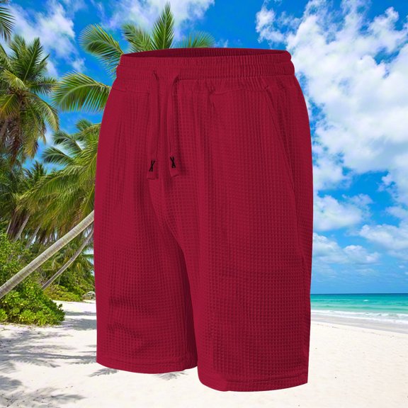 Mens Shorts Clothing Under $10 New Style Solid Color Casual Fashion With Pockets Lacing Waist Short Pants