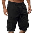 thumbnail image 1 of Men's Solid Color Casual Fashion Loose Fit Zipper Pockets Exercise Summer Shorts, 1 of 7