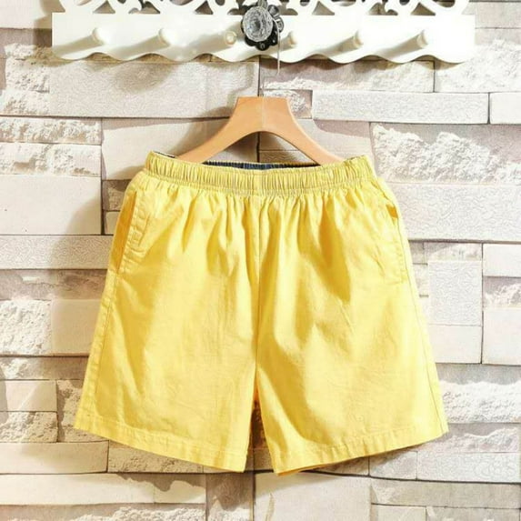 Mens Shorts Clothing Under $10 Solid Color Casual Fashion Loose Elastic Waist Pockets Exercise Beach Pants Shorts Pants