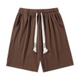 thumbnail image 1 of Mens Shorts Clothing Under $10 Solid Color Casual Fashion Loose Elastic Waist Pockets Exercise Shorts Pants, 1 of 5
