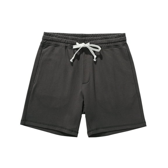 Mens Shorts Cotton Drawstring Elastic Waist Straight Leg Casual Solid Color Basic Comfort Loungewear Athletic Short Pants with Pockets