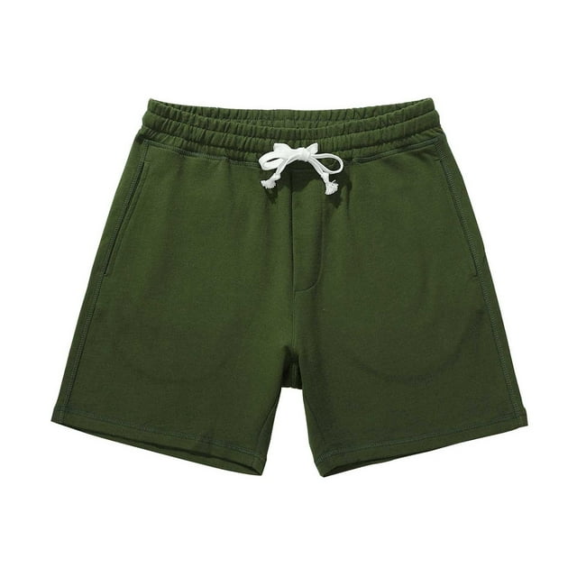 Mens Shorts Clearance Cotton Drawstring Elastic Waist Straight Leg Casual Solid Color Basic Comfort Loungewear Athletic Short Pants with Pockets