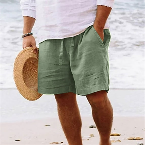 Mens Shorts Clearance,Mens Casual Solid Pocket Elastic Waist Straight Half Shorts Sport Pants