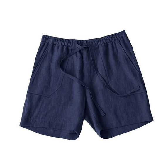 Mens Shorts Clearance! SNOWSONG Men's Casual Solid Color Tie-Dye Beach Shorts Cotton Linen Sports Shorts, Gym Shorts Men Plus Size Shorts Mens Shorts Casual, Clearance Sale Navy XL