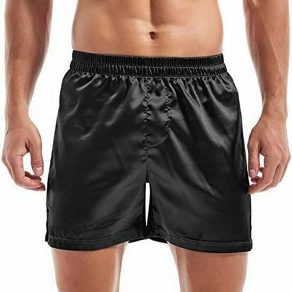 Mens Shorts Solid Color Versatile Pocket Elastic Waist Leisure Shorts Black XXXL