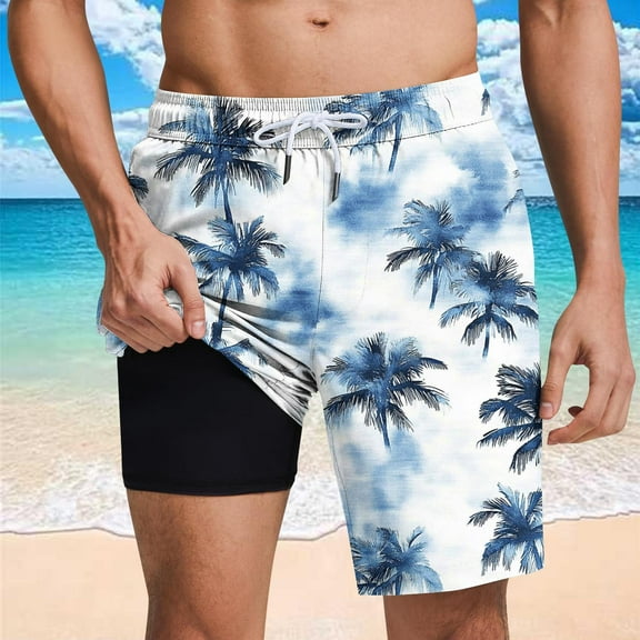 Mens Shorts Clearance under $10 Elastic Waist Drawstring Casual Print Shorts Beach Shorts with Pockets Hiking Short