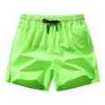 thumbnail image 1 of Mens Shorts Elastic Waist Drawstring Pocket Summer Solid Color Beach Shorts with Pockets Hiking Short, 1 of 2