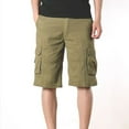 thumbnail image 1 of Mens Shorts,Men'S Work Shorts Mid Waist Multi Pocket Slim Fit Five Pants Shorts, 1 of 5