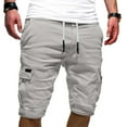 thumbnail image 1 of Mens Shorts,Mens Sweatpants Sport Solid Color Bandage Casual Loose Drawstring Shorts Pants, 1 of 4