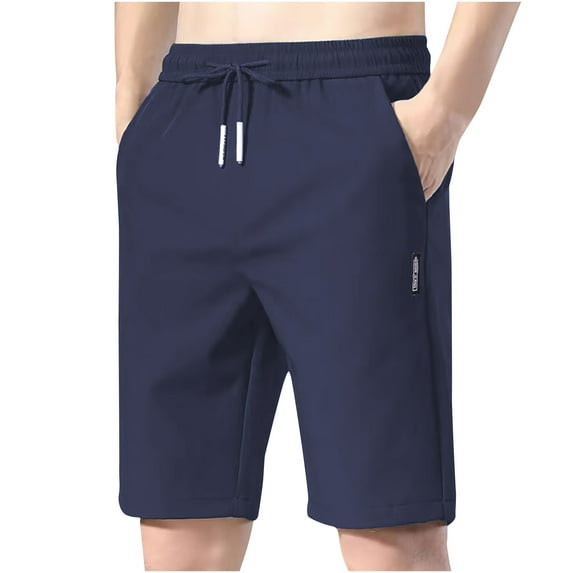 Mens Shorts Clearance under $5,Mens Summer Drawstring Elastic Waist Casual Solid Color Classic Half Short Pants