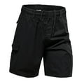 thumbnail image 1 of Mens Shorts Drawstring Cargo Shorts Stretch Classic Casual Summer Short with Multi Pockets Black XXXXL, 1 of 6