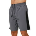 thumbnail image 1 of Mens Shorts Elastic Waist Drawstring Lightweight Quick Drying Casual Solid Pockets Shorts, 1 of 3