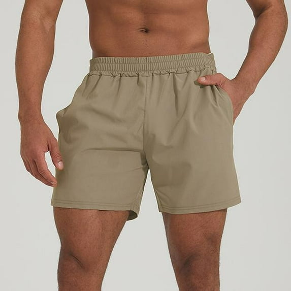 Mens Shorts Elastic Waist Drawstring Pockets Shorts Straight Leg Sports Beach Shorts with Pockets Hiking Short