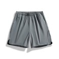 thumbnail image 1 of Mens Shorts Elastic-Waist Drawstring Solid-Color Loose Casual Pocket Short Dark Gray M, 1 of 5