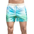 thumbnail image 1 of Mens Shorts Fashion Printing And Dyeing Elastic Waist Shorts Drying Five Pants Casual Shorts Men Green 2XL, 1 of 4