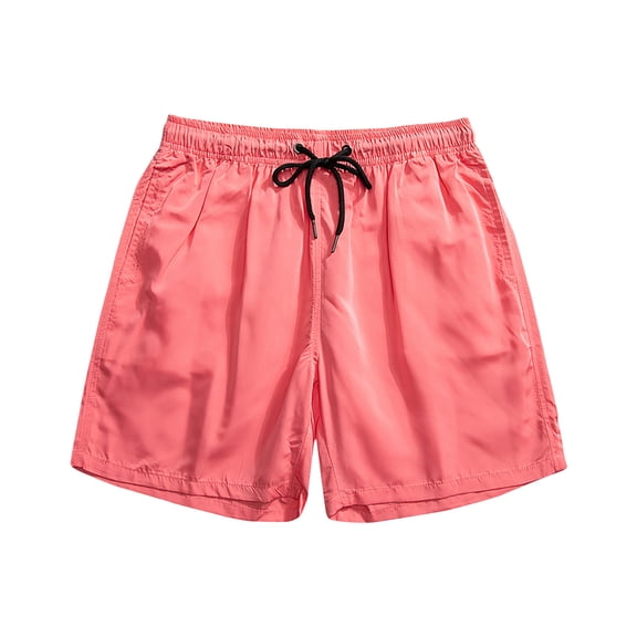 Mens Shorts Holiday Solid ColorSpecial Print Beach Casual Trouser Shorts. Cargo Shorts for Men Watermelon Red 3XL