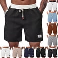 thumbnail image 1 of Mens Shorts Jacquard Casual Cable Knit Drawstring Elastic Waist Summer Beach Lounge SweatShorts Texture Short Pants with Wide Contrast Waistban Gray XL, 1 of 6