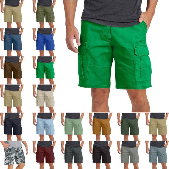 Mens Shorts Men's and Big Men's Stretch Cargo Shorts Solid Color Splicing Process Capri Pants Side Pocket With Multiple Pockets Casual Shorts Beach Vacation Outdoor Sports Loose Capri Pants for Women