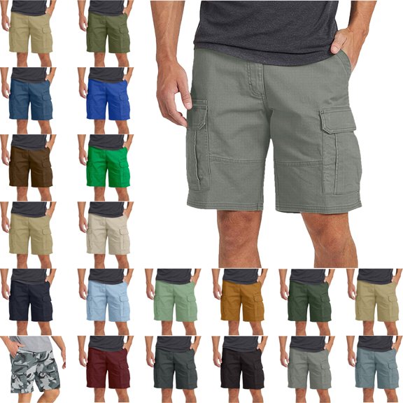 Mens Shorts Men's and Big Men's Stretch Cargo Shorts Solid Color Splicing Process Capri Pants Side Pocket With Multiple Pockets Casual Shorts Beach Vacation Outdoor Sports Loose Capri Pants for Women