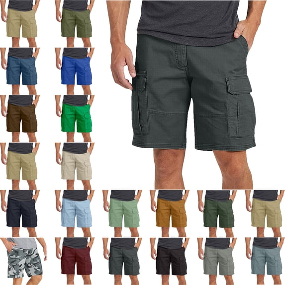 Mens Shorts Men's and Big Men's Stretch Cargo Shorts Solid Color Splicing Process Capri Pants Side Pocket With Multiple Pockets Casual Shorts Beach Vacation Outdoor Sports Loose Capri Pants for Women