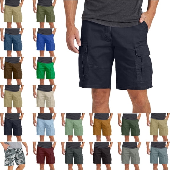 Mens Shorts Men's and Big Men's Stretch Cargo Shorts Solid Color Splicing Process Capri Pants Side Pocket With Multiple Pockets Casual Shorts Beach Vacation Outdoor Sports Loose Capri Pants for Women
