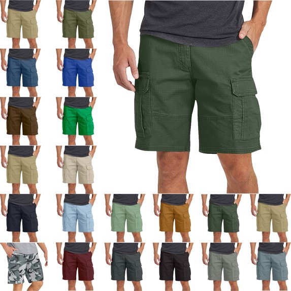 Mens Shorts Men's and Big Men's Stretch Cargo Shorts Solid Color Splicing Process Capri Pants Side Pocket With Multiple Pockets Casual Shorts Beach Vacation Outdoor Sports Loose Capri Pants for Women