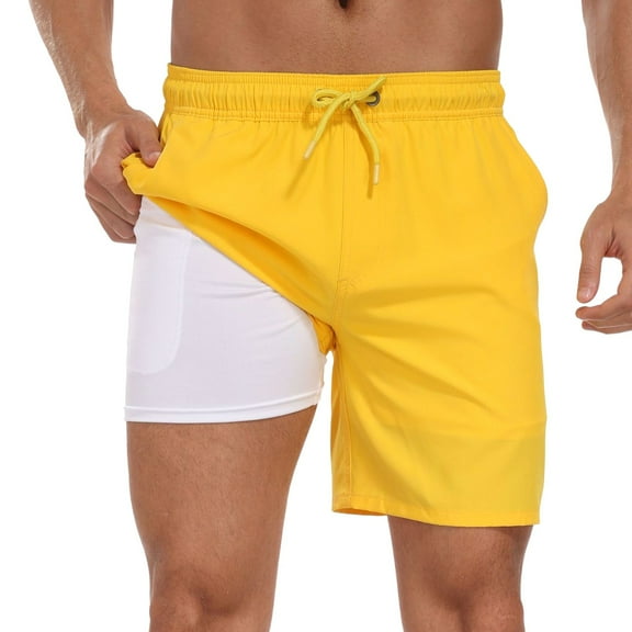 Mens Swim Trunks Men's Board Shorts For Casual Wear Breathable Summer Swim Trunks Stylish Gradient Design Lightweight Beach Shorts For Everyday Use T Shirts And Tank Tops Mens Pants Beach Gu Yellow XL