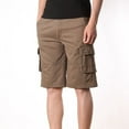 thumbnail image 1 of Mens Shorts Men's Casual Mid Waist Cropped Trousers Multi Pockets Outdoor Straight Leg Pants Shorts Pants Jean Shorts Cargo Shorts for Men Coffee 30 Cotton Blend, 1 of 7