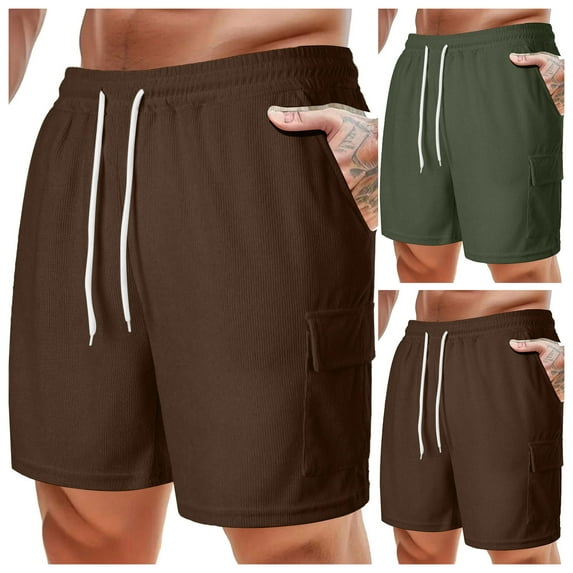 Mens Shorts - Men's Hiking Cargo Shorts Outdoor Casual Work Hiking Shorts Quick Dry Loose-Fit Athletic Shorts Mens Gym Shorts with Pockets