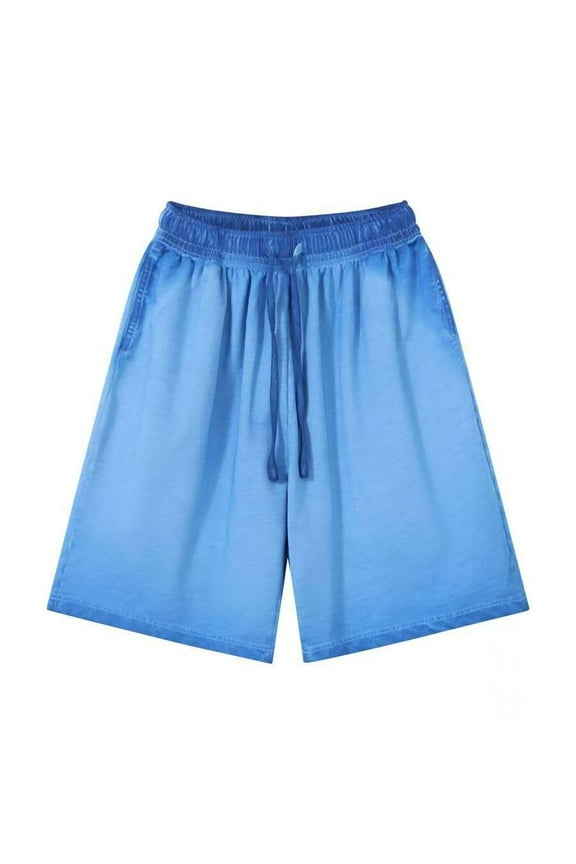 Mens Shorts, Men's Star Graphic Y2k Shorts Drawstring Waist Distressed Vintage Track Shorts Streetwear