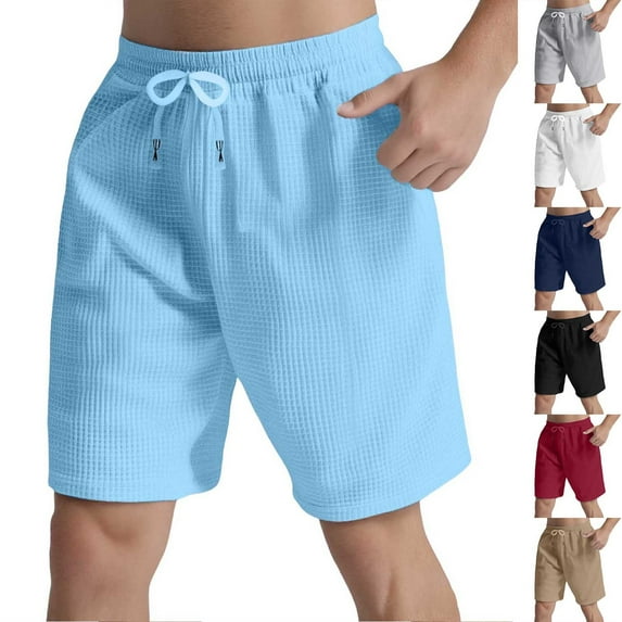 Mens Shorts Men's Summer Outdoor Shorts Work Casual Shorts with Pockets Stretch Waist Athletic Gym Short Outdoor Hiking Shorts with Pockets