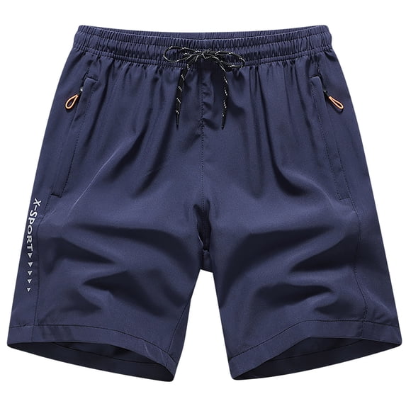 Mens Shorts, Mens No Liner Swim Trunks Quick Dry 9 Inch with Zipper Pockets Bathing Suits for Men Lineless Swim Shorts