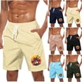 thumbnail image 1 of Mens Shorts Mens Shorts Shorts Men Men Casual Fashion Print Shorts With Pockets Elastic Waist Beach Pants Black XXXL, 1 of 5