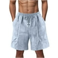 thumbnail image 1 of Mens Shorts Plus Size Elastic Waisted Drawstring Solid Color Comfy Summer Loose Shorts with Pocket Gray L, 1 of 8