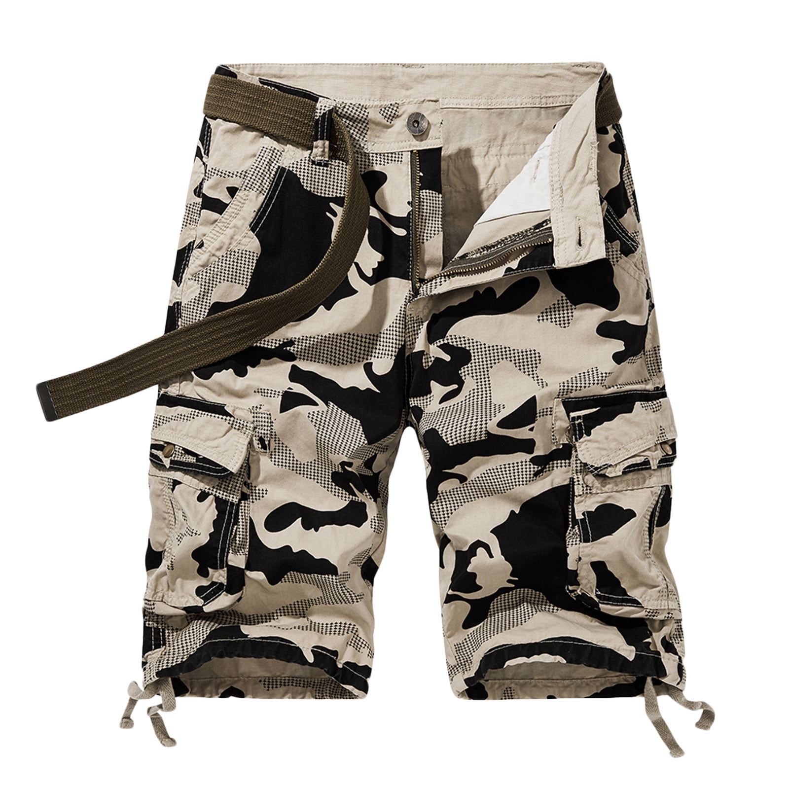 Mens Shorts Plus Size Printing Camouflage Cargo Shorts Low Rise Casual Loose Biker Shorts Lightweight Fashion Active Fit Daily Button Zipper Comfy
