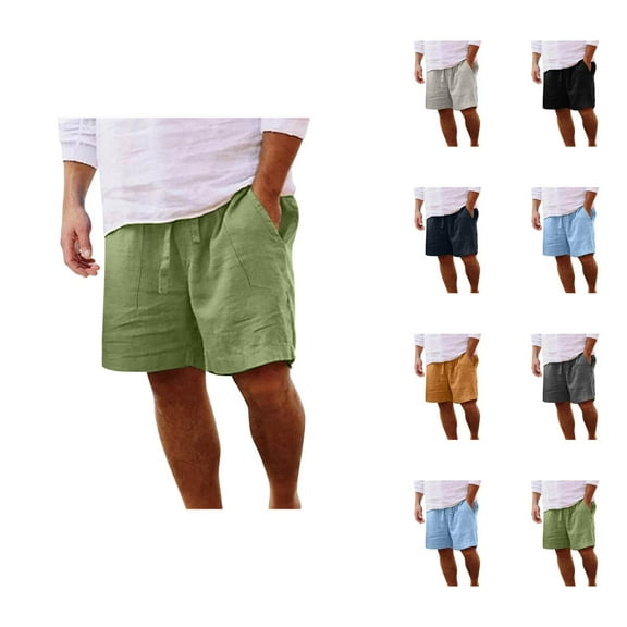 Mens Shorts with Pockets, Cotton Drawstring Casual Style Shorts for Men, Lightweight 7 Inch Inseam Summer Shorts, Ideal for Gym, Home, or Outdoor Travel Use S-5XL, Black