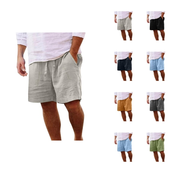 Mens Shorts with Pockets, Cotton Drawstring Casual Style Shorts for Men, Lightweight 7 Inch Inseam Summer Shorts, Ideal for Gym, Home, or Outdoor Travel Use S-5XL, Black