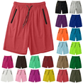 thumbnail image 1 of Mens Shorts Sawvnm Men's solid color pocket summer ice silk drying running shorts Pink2 4XL, 1 of 5