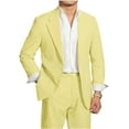 thumbnail image 1 of Mens Shorts Suits 2 Piece Seersucker Suit Slim Fit Two Button Blazer Short Pants Casual Set Summer Beach Wedding, 1 of 6