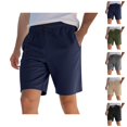 thumbnail image 1 of Mens Shorts Summer Casual Elastic Waist Lightweight Breathable Straight Leg Relaxed Fit Beach Shorts with Pockets, 1 of 7