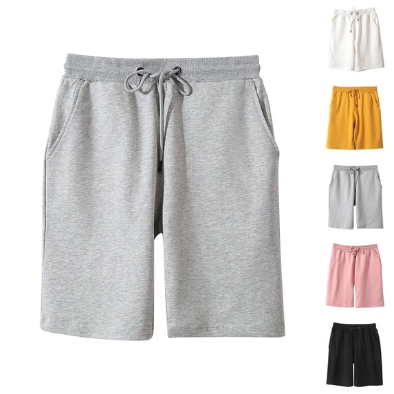 Mens Shorts Summer Casual Elastic Waist Soft Lightweight Breathable Beach Shorts with Pockets
