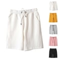thumbnail image 1 of Mens Shorts Summer Casual Elastic Waist Soft Lightweight Breathable Beach Shorts with Pockets, 1 of 4